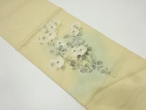 リサイクル　手描き菊模様刺繍袋帯